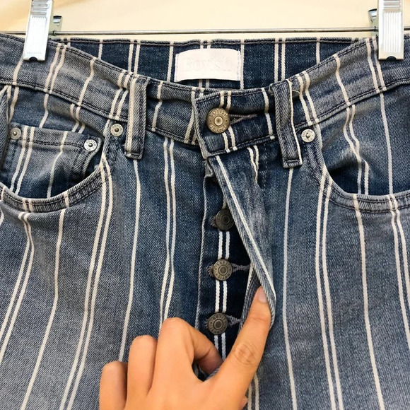 Boyish Stanley Striped Straight Leg Denim Jeans 26 - Picture 7 of 14